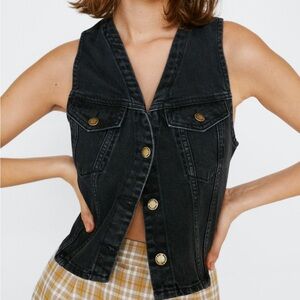 Nasty Gal Seam Detail Denim Vest
